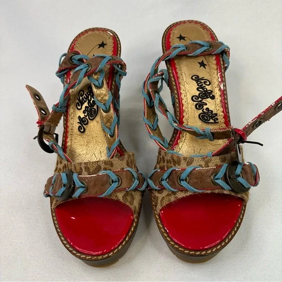 Naughty Monkey Indios Wedge Sandal Leopard 10 - Picture 2 of 16